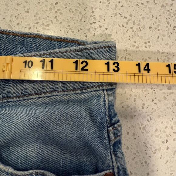 Madewell Classic Straight Jeans Women 26 Light Wash Cropped Raw Hem Streetwear - Picture 6 of 8